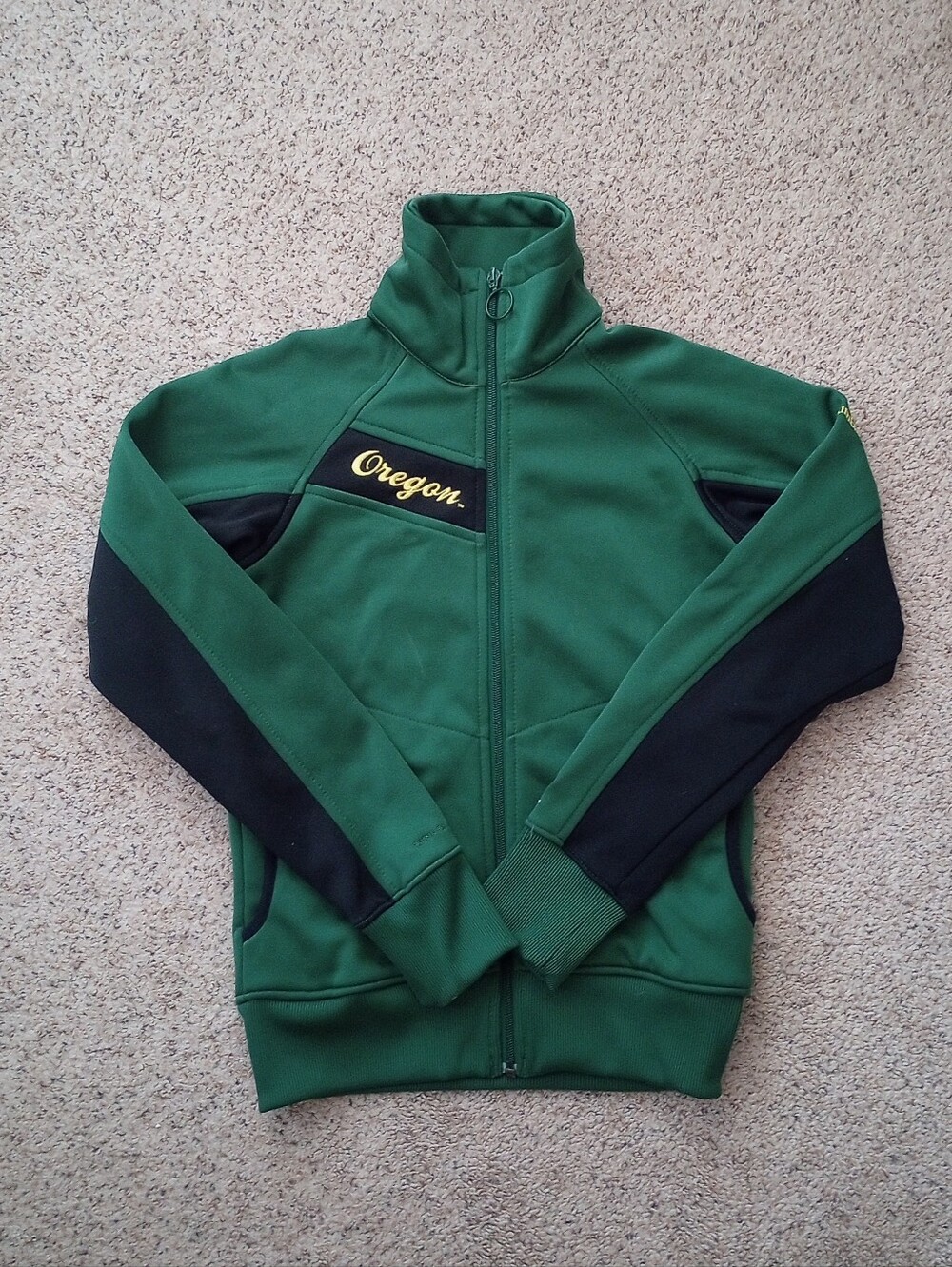 University Of Oregon Green Columbia Zip Up XS Athlete Athletic Activewear Gym